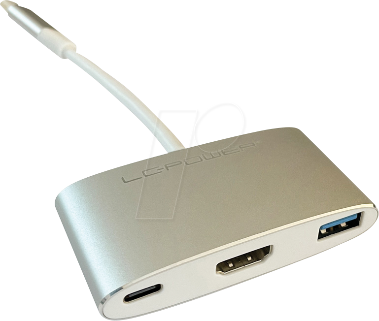 LC-HUB-C-MULTI-4 - Adapter, USB-C Stecker > HDMI-A + USB-A Buchse + PD, 4K von LC POWER