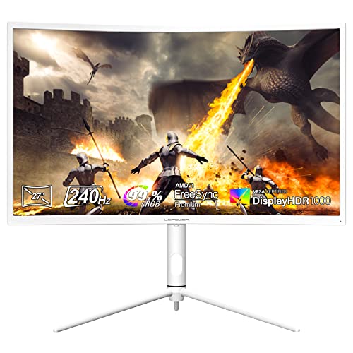 LC-POWER 27 Zoll Curved Gaming Monitor, 240Hz, 1000R, HDR 1000, 99% sRGB, DP, HDMI, USB-C, Weiß, LC-M27-QHD-240-C-K LC-POWER 27 Zoll Curved Gaming Monitor, 240Hz, 1000R, HDR 1000, 99% sRGB, DP, HDMI, USB-C, Weiß, LC-M27-QHD-240-C-K von LC-POWER