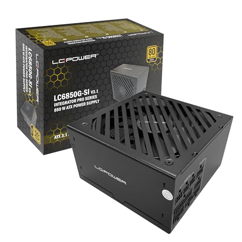 LC-POWER ATX PC Netzteil 850W, PCI-Express 5.1 80 Plus Gold, 135mm Lüfter, Vollmodularen Kabelmanagement Integrator Pro Serie LC6850G-SI V3.1 von LC-POWER