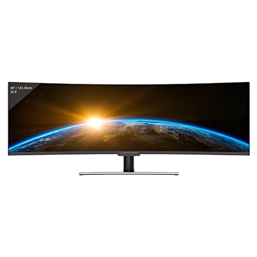 LC-POWER LC-M49-DFHD-144-C-Q 49 Zoll Curved Gaming Monitor（ 3840 x 1080 Pixel, Dual WFHD 32:9 Format,144Hz, HDR 400 ） schwarz von LC-POWER