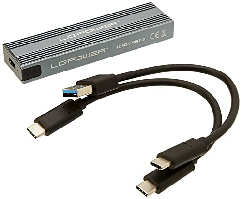 LC-POWER M,2 LC-M2-C-MULTI-3 USB3,2 M,2-SSD-Gehäuse (NVMe & SATA) von LC-POWER