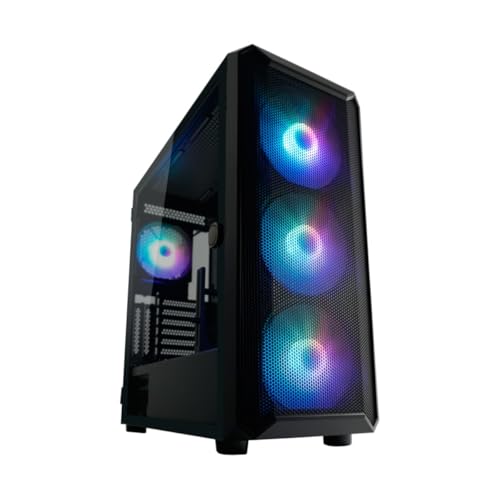 LC-Power Gaming-Gehäuse Gaming 804B Obsession_X – ATX-Midi-Tower, Mesh-Frontpanel, 4 ARGB-Lüfter, USB-C, Hartglas-Seitenteil, 12 Lüfter erweiterbar, 4 HDD/SSD-Slots von LC-POWER