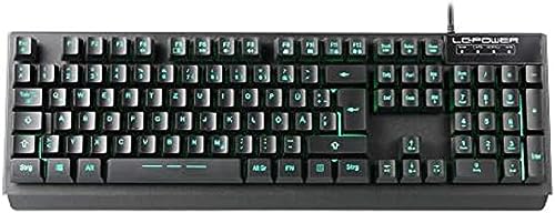 LC-Power LC-KEY-4B-LED Tastatur USB QWERTZ Deutsch Schwarz - Tastaturen (Verkabelt, USB, Mechanischer Switch, QWERTZ, LED, schwarz) von LC-POWER