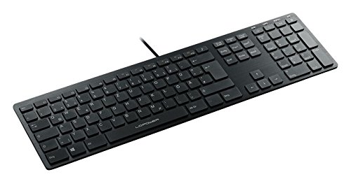 LC-Power LC-KEY-5B-ALU Slim Design Tastatur USB QWERTZ Deutsch Schwarz - Tastaturen (Standard, Verkabelt, USB, QWERTZ, Schwarz) von LC-POWER