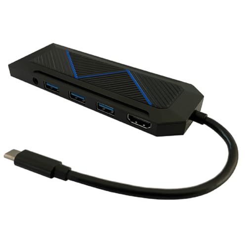 LC-Power USB3.0 C Hub RGB 6-Port Gigabit Ethernet USB-A&USB-C SD/MMC 3,5 mm Audio Multi Interface Expander,HDMI 4K Desktop,Host Laptop,MacBook Universal von LC-POWER