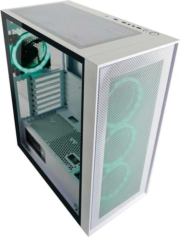 LC Power Gaming 802W White_Wanderer_X - MDT - ATX - Seitenteil mit Fenster (gehärtetes Glas) - keine Spannungsversorgung - weiß - USB/Audio (LC-802W-ON) von LC-Power