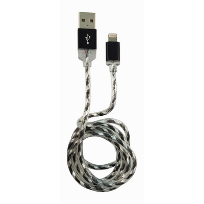 LC-Power LC-C-USB-Lightning-1M-8 (MFI) USB A zu Lightning Kabel, schwarz/silber, von LC-Power