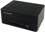 LC Power LC-DOCK-U3-CR - HDD-Dockingstation mit Netzanzeige, Ein/Aus-Schalter, Klon-Funktion Schächte: 2 - 2.5 / 3.5 gemeinsam genutzt (6,4 cm/8,9 cm gemeinsam genutzt) - SATA - 5 Gbit/s - USB3.0 - Schwarz (LC-DOCK-U3-CR) von LC-Power