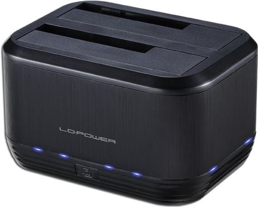 LC Power LC-DOCK-U3-III - HDD-Dockingstation mit Ein/Aus-Schalter, Klon-Funktion - Buchten: 2 - 6,4 cm/8,9 cm gemeinsam genutzt (2.5 / 3.5 gemeinsam genutzt) - SATA - 500MBps - USB3.0 - Schwarz (LC-DOCK-U3III) von LC-Power