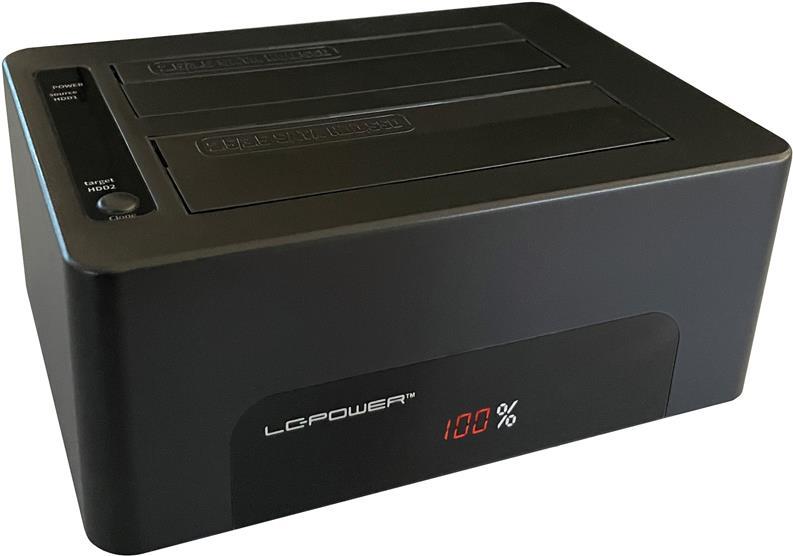 LC Power LC-DOCK-U3-V - HDD-Dockingstation mit Netzanzeige, Ein/Aus-Schalter Schächte: 1 - 2.5 / 3.5 gemeinsam genutzt (6,4 cm/8,9 cm gemeinsam genutzt) - SATA - USB 3.1 (Gen 2) - Schwarz von LC-Power