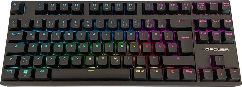 LC Power LC-KEY-MECH-2-RGB-C-W - Tastatur - TKL - Hintergrundbeleuchtung - USB, Bluetooth, 2,4 GHz - QWERTZ - Deutsch - Tastenschalter: Gateron Red - Schwarz - retail - Box (LC-KEY-MECH-2-RGB-C-W) von LC-Power