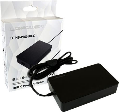 LC Power LC-NB-PRO-90-C - Netzteil - 90 Watt - 4.5 A (USB-C) - Schwarz von LC-Power