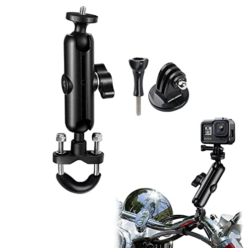 LCAUTFR Action Kamera Halterung für Motorrad, Fahrradhalterung Motorradhalterung 360 Grad Drehbar Aluminium Lenkerhalterung Clip Dash Cam Halterung für GoPro Hero 8/7/6/5/4 von LCAUTFR