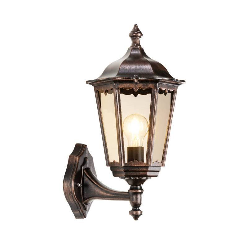 Außenwandlampe 1120 Laterne stehend schwarz-kupfer von LCD