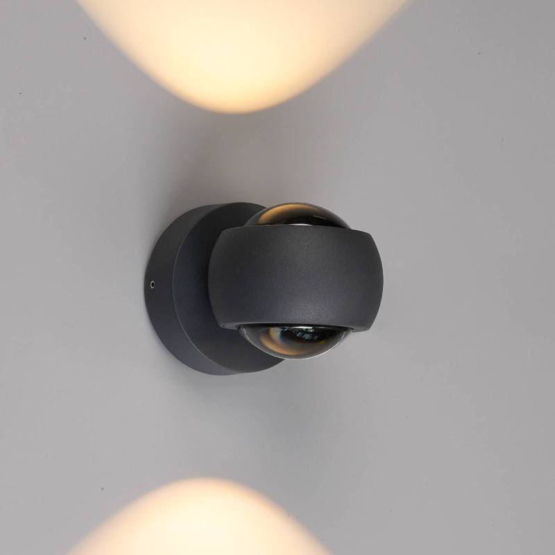 LED-Außenwandleuchte, graphit, up & down, CCT, dimmbar, Alu von LCD