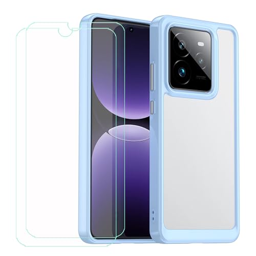 LCEHTOGYE 2 Stück Displayschutz für Realme 14T + Hülle, Handyhülle Schutzhülle Cover TPU Case Handytasche - Gehärtetes Folie Schutzfolie für Realme 14T (6,6")-MFXC - Blau1 von LCEHTOGYE