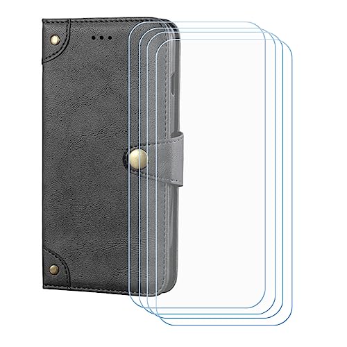 LCEHTOGYE 4 Stück Displayschutz für Honor X8C 4G + Hülle, Handyhülle Schutzhülle Cover PU Case Handytasche - Gehärtetes Folie Schutzfolie HZLD - Schwarz LCEHTOGYE 4 Stück Displayschutz für Honor X8C 4G + Hülle, Handyhülle Schutzhülle Cover PU Case Handytasche - Gehärtetes Folie Schutzfolie HZLD - Schwarz von LCEHTOGYE