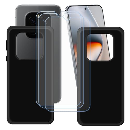 LCEHTOGYE Hülle für Honor GT Pro 5G + [3 Stück] Gehärtetes Glas Film Schutzfolie,2 X Schwarz Schutzhülle Weich Silikon HandYhülle TPU Case Cover für Honor GT Pro 5G (6,78") von LCEHTOGYE