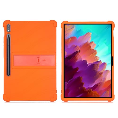 LCEHTOGYE Hülle für Lenovo Tab P12,Schwarz Schutzhülle Weich Silikon Handyhülle TPU Tasche Case Cover für Lenovo Tab P12 (12,7") - Orange von LCEHTOGYE
