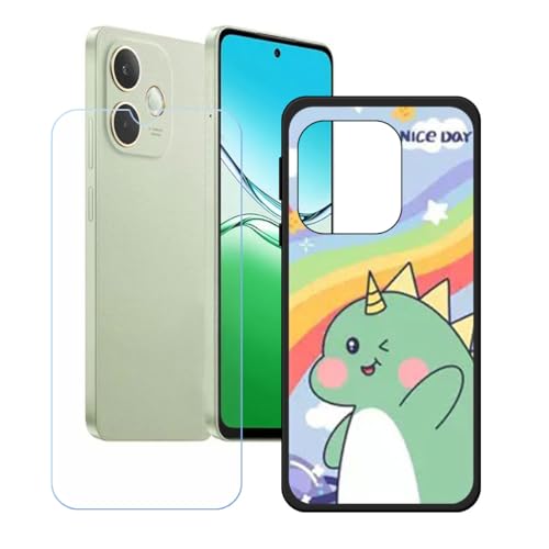 LCEHTOGYE Hülle für Oppo A5 Pro 5G + Gehärtetes Glas Film Schutzfolie,Schwarz Schutzhülle Weich Silikon HandYhülle TPU Case Cover für Oppo A5 Pro 5G (6,67")- LH25 von LCEHTOGYE