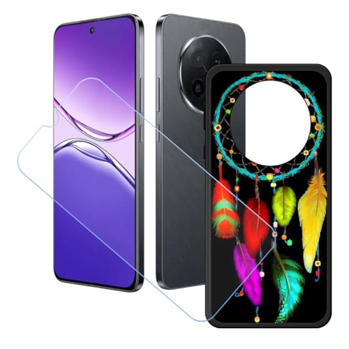 LCEHTOGYE Hülle für Oppo F29 Pro 5G + Gehärtetes Glas Film Schutzfolie,Schwarz Schutzhülle Weich Silikon HandYhülle TPU Case Cover für Oppo F29 Pro 5G (6,70")- LH94 von LCEHTOGYE