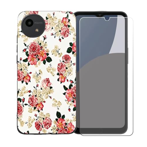 LCEHTOGYE Hülle für Sharp Aquos Wish 5 + Gehärtetes Glas Film Schutzfolie,Schutzhülle Weich Silikon Handyhülle Flexibel TPU Case Cover für Sharp Aquos Wish 5 (6,6") - LLM1 von LCEHTOGYE