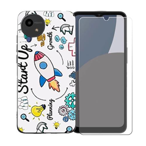 LCEHTOGYE Hülle für Sharp Aquos Wish 5 + Gehärtetes Glas Film Schutzfolie,Schutzhülle Weich Silikon Handyhülle Flexibel TPU Case Cover für Sharp Aquos Wish 5 (6,6") - LLM36 von LCEHTOGYE