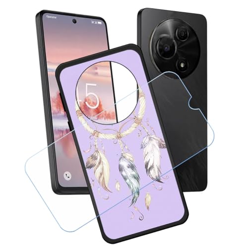 LCEHTOGYE Hülle für TCL 60 Nxtpaper + Gehärtetes Glas Film Schutzfolie,Schwarz Schutzhülle Weich Silikon HandYhülle TPU Case Cover für TCL 60 Nxtpaper (6,80")- LH85 von LCEHTOGYE