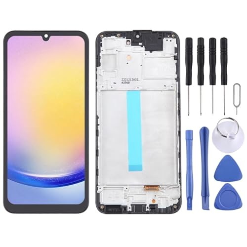 LCG SPAIRE Ersatzteile für Mobiltelefone Fr for Galaxy A25 SM-A256B 6,36-Zoll-OLED-LCD-Bildschirm-Digitalisierer Vollmontage mit Rahmen (schwarz) von LCG SPAIRE