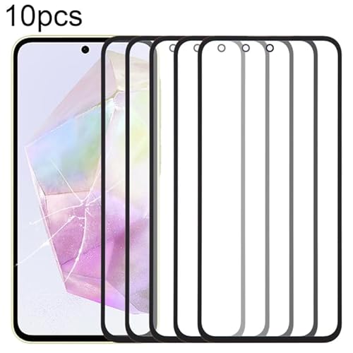 LCG SPAIRE Ersatzteile für Mobiltelefone Fr for Galaxy A35 SM-A356B 10pcs Frontbildschirm Auenglaslinse mit optisch klarem Klebstoff von LCG SPAIRE