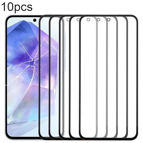 LCG SPAIRE Ersatzteile für Mobiltelefone Fr for Galaxy A55 SM-A556B 10pcs Frontbildschirm Auenglaslinse mit optisch klarem Klebstoff von LCG SPAIRE