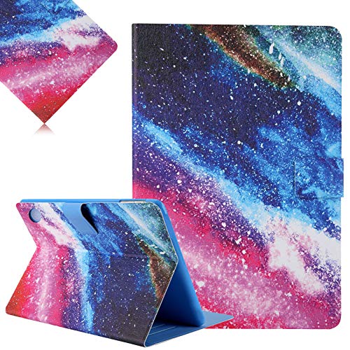 Hülle für Amazon Fire HD 8 2020 (10. Generation), LCHDA Gemalt PU Ledertasche Ultra Dünn Leicht Smart Cover Folio Klapp Ständer Magnetisch Schutzhülle mit Auto Schlaf/Wachen - Bunte Galaxie von LCHDA