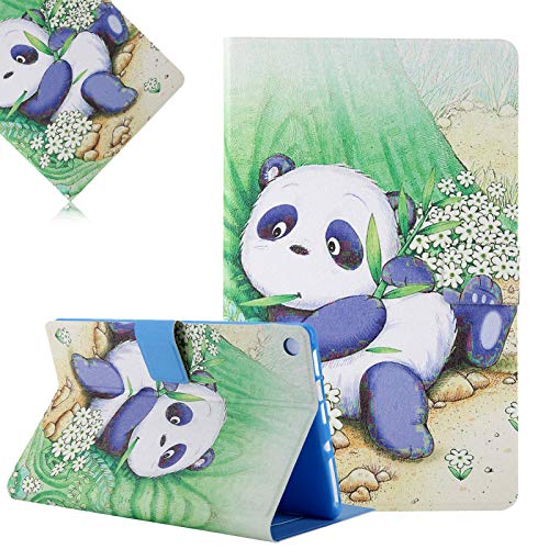 Hülle für Amazon Fire HD 8 Tablet 2018/2017 / 2016, LCHDA Gemalt PU Ledertasche Ultra Dünn Leicht Smart Cover Folio Klapp Ständer Magnetisch Schutzhülle mit Auto Schlaf/Wachen - Bambus Panda von LCHDA