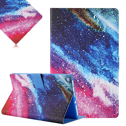 Hülle für Amazon Fire HD 8 Tablet 2018/2017 / 2016, LCHDA Gemalt PU Ledertasche Ultra Dünn Leicht Smart Cover Folio Klapp Ständer Magnetisch Schutzhülle mit Auto Schlaf/Wachen - Bunte Galaxie von LCHDA