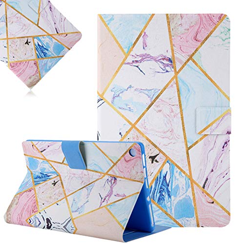 Hülle für Amazon Fire HD 8 Tablet 2018/2017 / 2016, LCHDA Gemalt PU Ledertasche Ultra Dünn Leicht Smart Cover Folio Klapp Ständer Magnetisch Schutzhülle mit Auto Schlaf/Wachen - Rosa Marmor von LCHDA