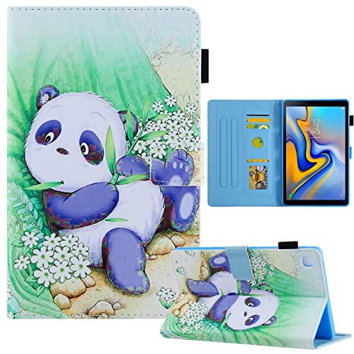 Hülle für Samsung Galaxy Tab A9 8.7" 2023 X110/X115/X117,LCHDA Gemalt PU Ledertasche Dünn Leicht Smart Cover Folio Klapp Ständer Magnetisch Schutzhülle mit Auto Schlaf/Wachen - Bambus Panda von LCHDA