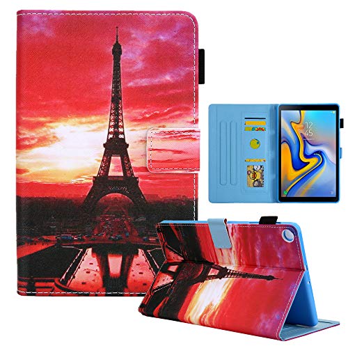 Hülle für Samsung Galaxy Tab A9 Plus 11" 2023 X210/X216B/X218U,LCHDA Gemalt PU Ledertasche Schlank Leicht Smart Cover Folio Klapp Ständer Magnetisch Schutzhülle mit Auto Schlaf/Wachen - Eisenturm von LCHDA