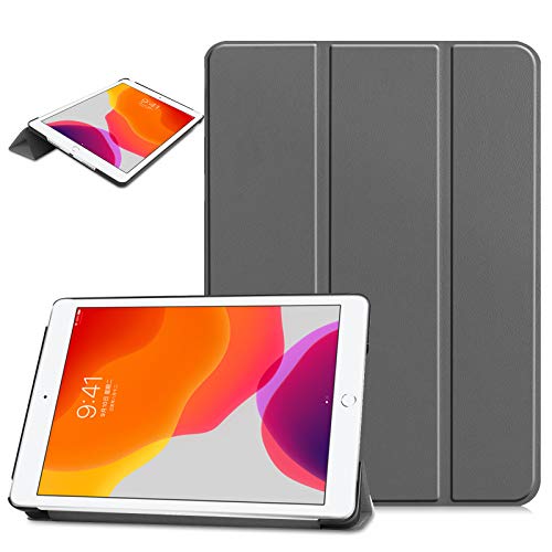 LCHDA Hülle für Neu iPad Air 4. Generation 10,9 Zoll 2020, Weich PU Ledertasche Ultra Dünn Smart Magnetisch [Unterstützt Apple Pencil Koppeln & Laden] Leicht Schutzhülle mit Auto Schlaf/Wachen - Grau von LCHDA