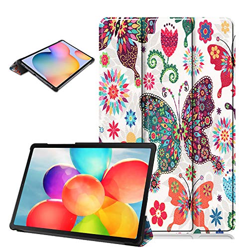 LCHDA Hülle für iPad Air 4. Generation 10,9 Zoll 2020, Schön PU Ledertasche Smart Ultra Dünn Leicht Ständer Klapp Magnetisch Schutzhülle mit Auto Schlaf/Wachen - Schmetterling von LCHDA
