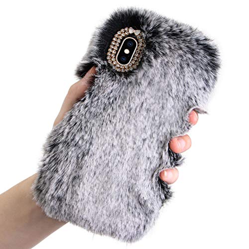 LCHDA Plüsch Hülle für iPhone 11 Pro Max 6,5 Zoll Niedlich Flauschige Künstlich Kaninchen Haar Süße Winter Warm Weich Hase Pelz Handytasche Stoßfest TPU Silikon Schutzhülle - Grau LCHDA Plüsch Hülle für iPhone 11 Pro Max 6,5 Zoll Niedlich Flauschige Künstlich Kaninchen Haar Süße Winter Warm Weich Hase Pelz Handytasche Stoßfest TPU Silikon Schutzhülle - Grau von LCHDA