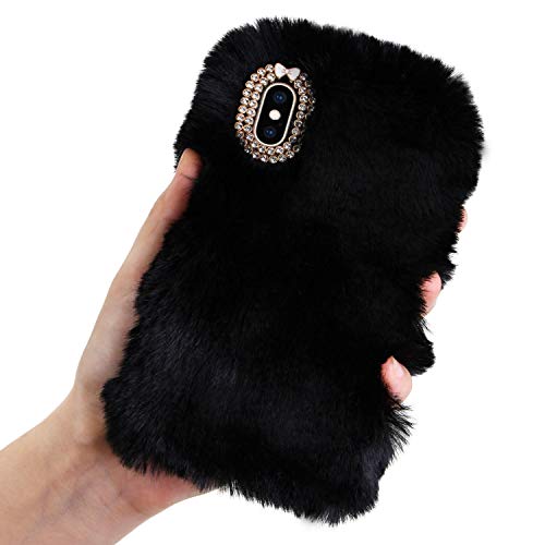 LCHDA Plüsch Hülle für iPhone 11 Pro Max 6,5 Zoll Niedlich Flauschige Künstlich Kaninchen Haar Süße Winter Warm Weich Hase Pelz Handytasche Stoßfest TPU Silikon Schutzhülle - Schwarz LCHDA Plüsch Hülle für iPhone 11 Pro Max 6,5 Zoll Niedlich Flauschige Künstlich Kaninchen Haar Süße Winter Warm Weich Hase Pelz Handytasche Stoßfest TPU Silikon Schutzhülle - Schwarz von LCHDA