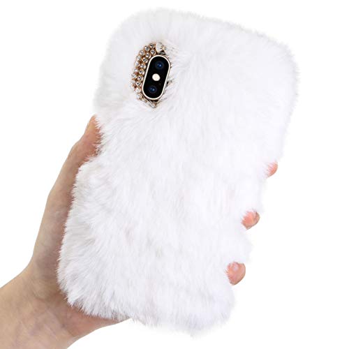 LCHDA Plüsch Hülle für iPhone 13 Mini 5,4 Zoll Flauschige Hasen Fell Handyhülle Warm Weich Kaninchen Pelz Niedlich Hase Mädchen Süße Stoßfest Schützend TPU Silikon Handytasche - Weiß LCHDA Plüsch Hülle für iPhone 13 Mini 5,4 Zoll Flauschige Hasen Fell Handyhülle Warm Weich Kaninchen Pelz Niedlich Hase Mädchen Süße Stoßfest Schützend TPU Silikon Handytasche - Weiß von LCHDA