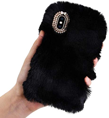 LCHDA Plüsch Hülle für iPhone 15 Pro Max 6.7" Flauschige Hasen Fell Handyhülle Mädchen Süße Winter Warm Weich Kaninchen Pelz Niedlich Hase Handytasche Schützend TPU Silikonhülle - Schwarz LCHDA Plüsch Hülle für iPhone 15 Pro Max 6.7" Flauschige Hasen Fell Handyhülle Mädchen Süße Winter Warm Weich Kaninchen Pelz Niedlich Hase Handytasche Schützend TPU Silikonhülle - Schwarz von LCHDA