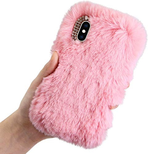 LCHDA Plüsch Hülle für iPhone 16 6.1" Flauschige Hasen Fell Handyhülle Mädchen Süße Winter Warm Weich Kaninchen Pelz Niedlich Hase Handytasche Schützend TPU Silikonhülle - Rosa LCHDA Plüsch Hülle für iPhone 16 6.1" Flauschige Hasen Fell Handyhülle Mädchen Süße Winter Warm Weich Kaninchen Pelz Niedlich Hase Handytasche Schützend TPU Silikonhülle - Rosa von LCHDA