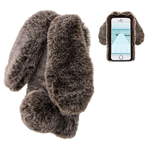 LCHDA Plüsch Hülle für iPhone 6/iPhone 6S Flauschige Hasen Fell Handyhülle Für Mädchen Süße Winter Warm Weich Kaninchen Pelz Niedlich Hasenohren Handytasche Schützend Stoßfest TPU Silikonhülle-Braun LCHDA Plüsch Hülle für iPhone 6/iPhone 6S Flauschige Hasen Fell Handyhülle Für Mädchen Süße Winter Warm Weich Kaninchen Pelz Niedlich Hasenohren Handytasche Schützend Stoßfest TPU Silikonhülle-Braun von LCHDA
