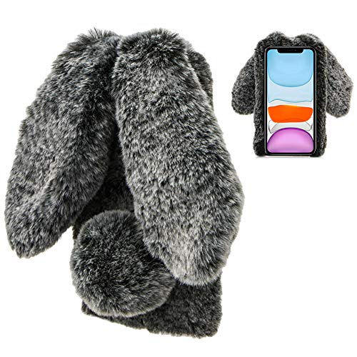 LCHDA für Plüsch Hülle iPhone 11 6.1" Flauschige Hasen Fell Hülle Handyhülle Mädchen Süße Kaninchen Pelz Hasenohren Handytasche Schützend Stoßfest TPU Silikonhülle-Schwarz LCHDA für Plüsch Hülle iPhone 11 6.1" Flauschige Hasen Fell Hülle Handyhülle Mädchen Süße Kaninchen Pelz Hasenohren Handytasche Schützend Stoßfest TPU Silikonhülle-Schwarz von LCHDA