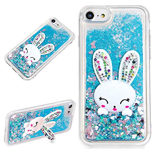 LCHDA für iPhone 6 Plus 6S Plus Glitzer Flüssig Hülle Blau Mit Hasen Ohren handyhüllen Flüssigkeit Wasserfall Farbverlauf Sternen Süß 3D Karikatur Hase Stand Transparent Silikon Bumper Schutzhülle LCHDA für iPhone 6 Plus 6S Plus Glitzer Flüssig Hülle Blau Mit Hasen Ohren handyhüllen Flüssigkeit Wasserfall Farbverlauf Sternen Süß 3D Karikatur Hase Stand Transparent Silikon Bumper Schutzhülle von LCHDA