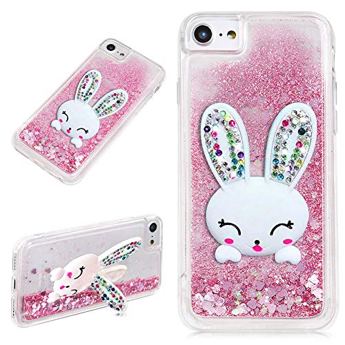 LCHDA für iPhone 7 8 Glitzer Flüssig Hülle Rosa Mit Hasen Ohren handyhüllen Flüssigkeit Wasserfall Farbverlauf Sternen Süß 3D Karikatur Hase Stand Transparent Silikon Bumper Schutzhülle LCHDA für iPhone 7 8 Glitzer Flüssig Hülle Rosa Mit Hasen Ohren handyhüllen Flüssigkeit Wasserfall Farbverlauf Sternen Süß 3D Karikatur Hase Stand Transparent Silikon Bumper Schutzhülle von LCHDA