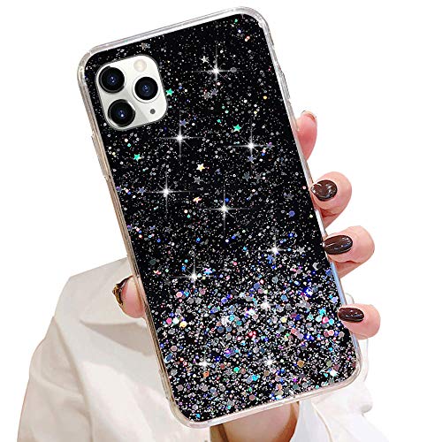 LCHULLE Glitzer Hülle Kompatibel mit iPhone 11(6.1 Zoll) Handyhülle Mädchen Schuzhülle Glitzer klar TPU Bumper Silikon Hülle Handyhülle Tasche Case Cover für iPhone 11 Schwarz von LCHULLE