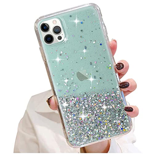 LCHULLE Glitzer Hülle Kompatibel mit iPhone 11 Pro Max(6.5 Zoll) Handyhülle Mädchen Schuzhülle Glitzer klar TPU Bumper Silikon Hülle Handyhülle Tasche Case Cover für iPhone 11 Pro Max Grün von LCHULLE